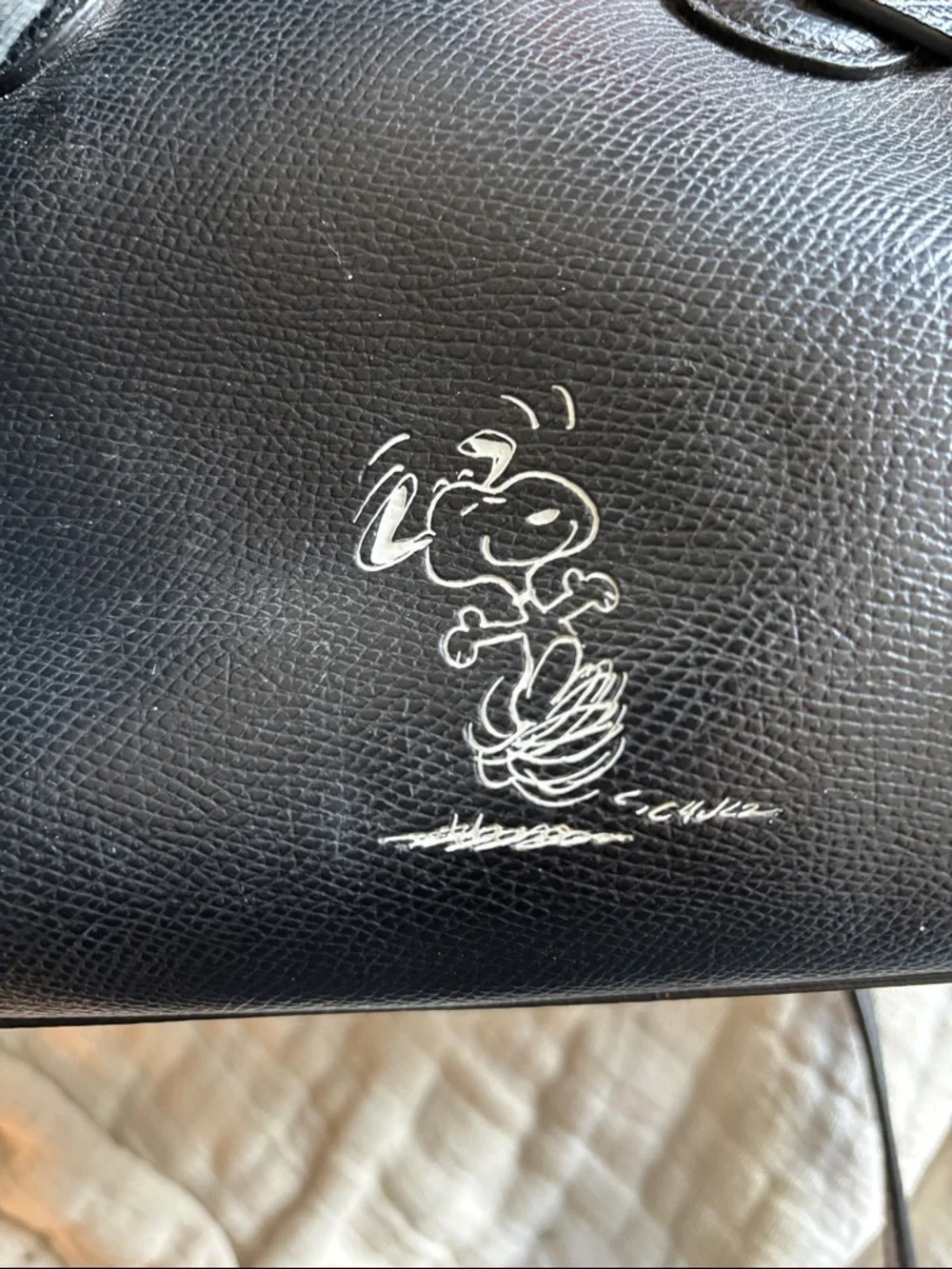 Coach x Peanuts Limited Edition Black Leather Satchel - Picture 5 of 5